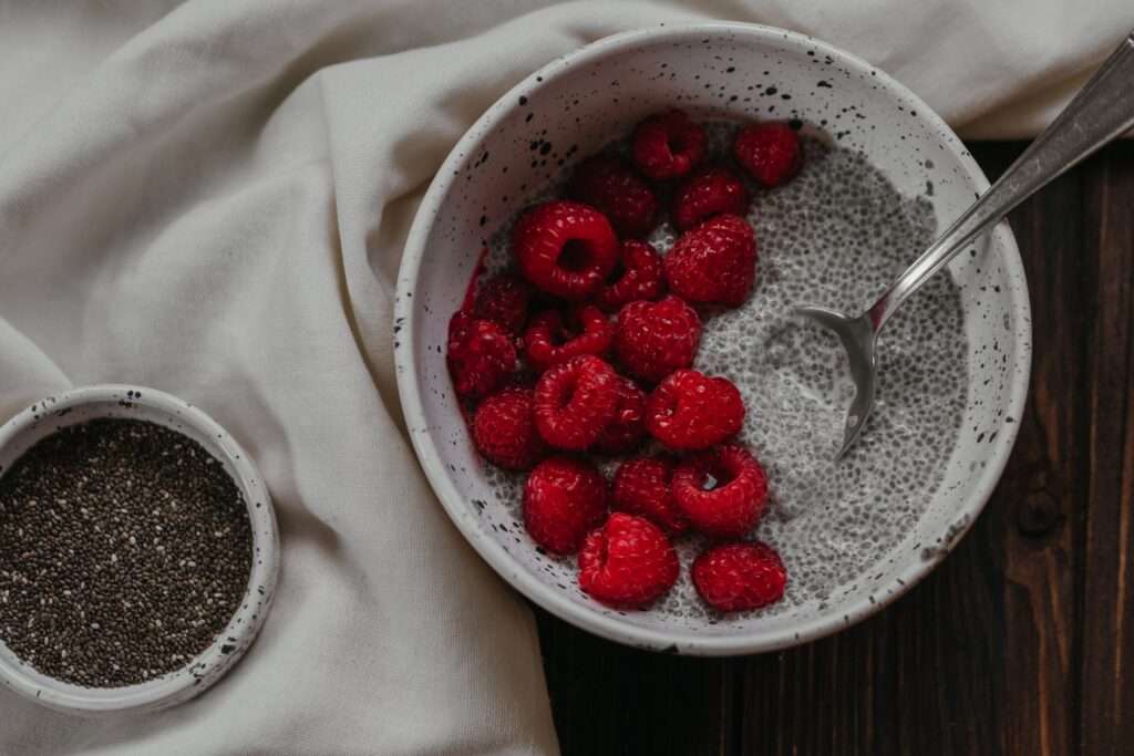 Eating Chia seeds for breakfast